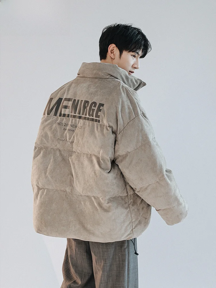 

Wassup Happy American Sle Suede Cotton Jaet Men's Winter Loose Thiened Fce Lined Trendy Brand Haome Coat