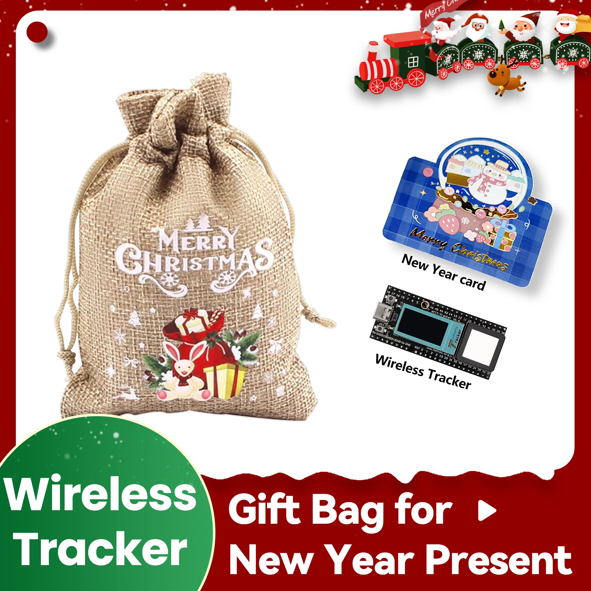 Merry Christmas Heltec ESP32 LoRa Meshtastic Network Asset Tracker Wi-Fi BLE GPS Tracker for Vehicle Bike Kids Pet Car Fitness