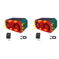【Hot Cake】2X Solar Outdoor Motion Sensor Alarm With 13 Sound,130Db Dual Speaker Motion Detector Alarm Light With Remote