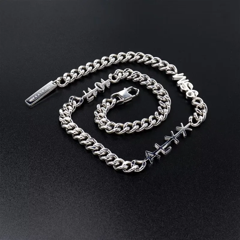 

Top Quality ALYX Letter Logo Hip Hop Personality Necklace Men Women High Street Necklaces Fashion Jewelry