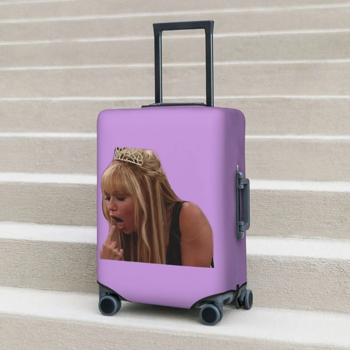 Penutup Koper Tongkat Hannah Montana Lucu Pelindung Penutup Pelindung Bagasi Perjalanan Elastis untuk 18-32 Inci