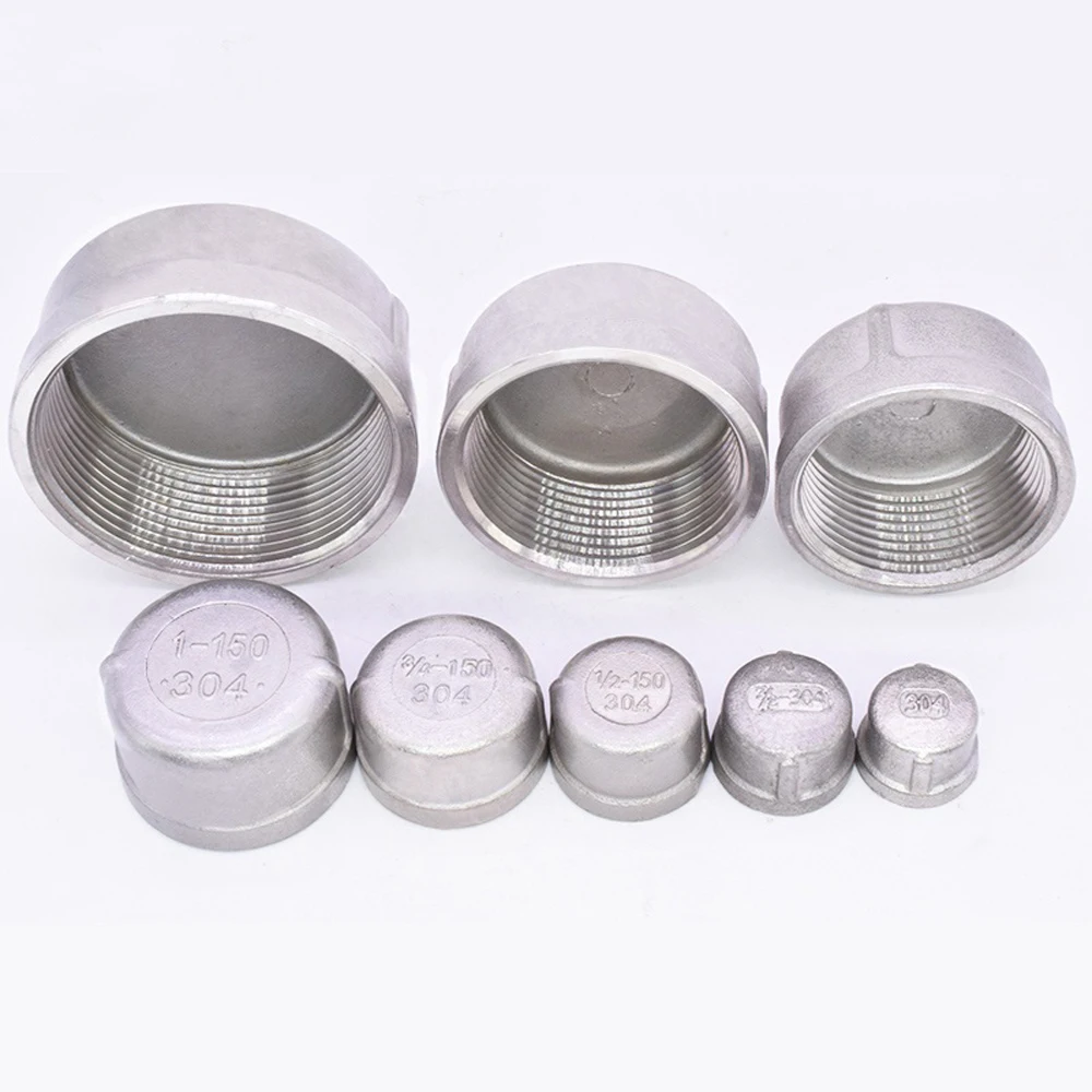 

1/8" 1/4" 3/8" 1/2" 3/4" 1" BSP Female Round End Cap 304 Stainless Steel Pipe Fitting Water Gas Oil