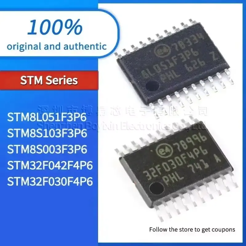

STM8L051F3P6 STM32F042F4P6 STM32F030F4P6 STM8S103F3P6 STM8S003F3P6 Programming required