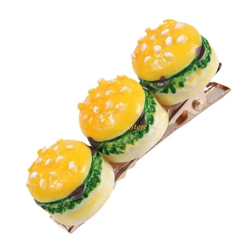 N58F 시뮬레이션 Candied Haws/Burger Hair Clip 재미있는 사이드 클립 어린이를위한 사랑스러운 헤어 핀