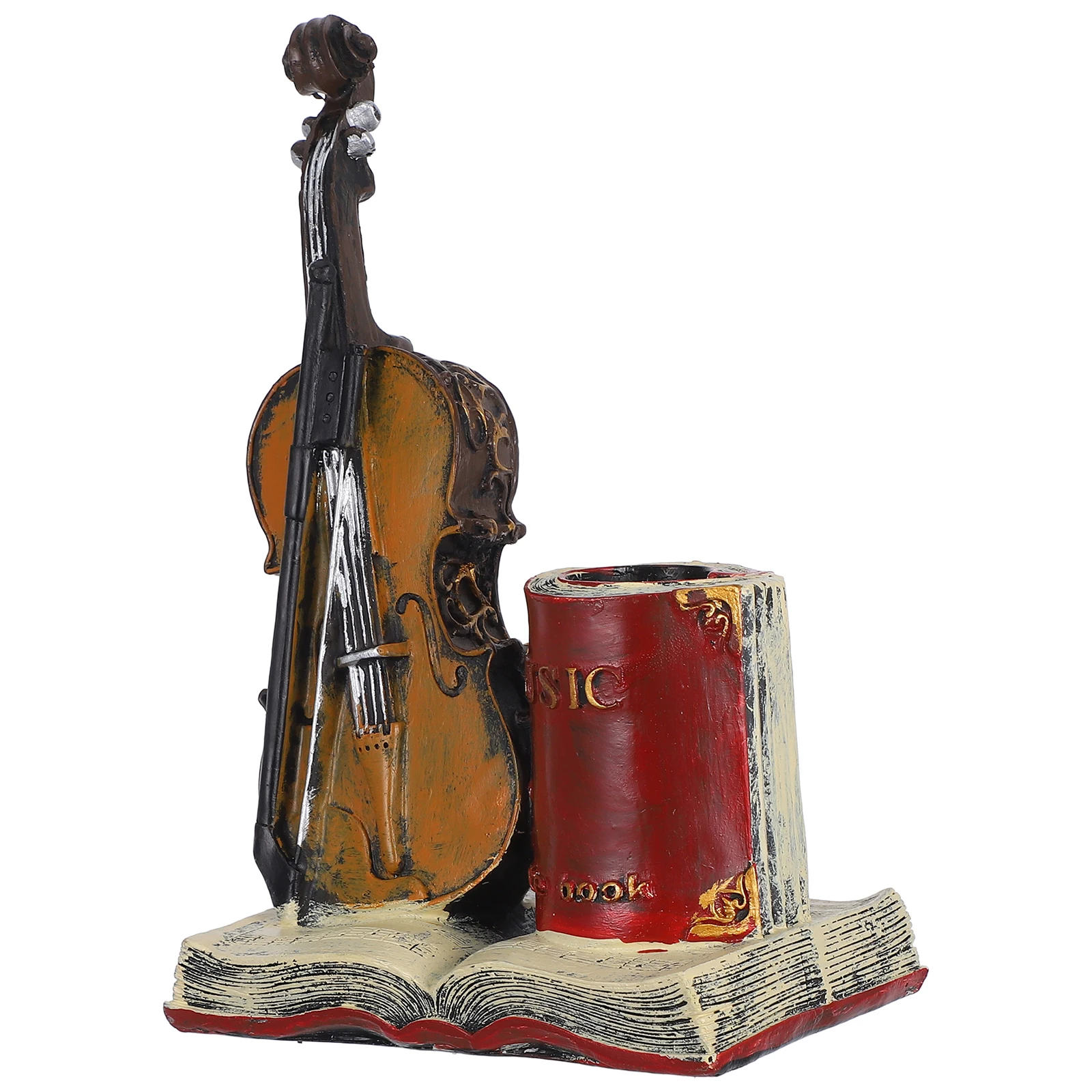 

Violin Pen Holder and Pencil Desk Decorations Creative for Novelty Holders Cute Pretty Holds