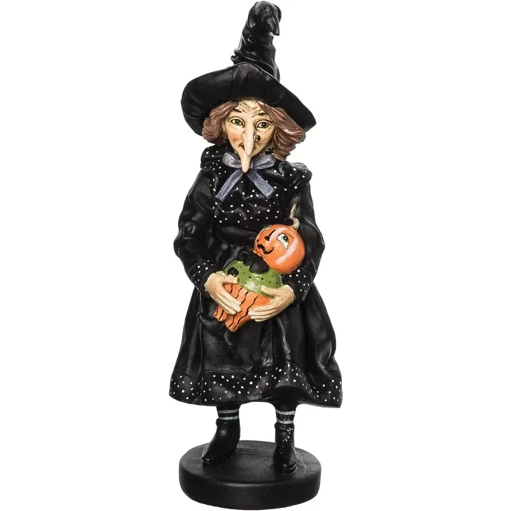 

Halloween Ghost，Home Halloween Rosalea Witch Harvest Pumpkin Child Folk Art Collectible, Joe Spencer Gathered Traditions Ho