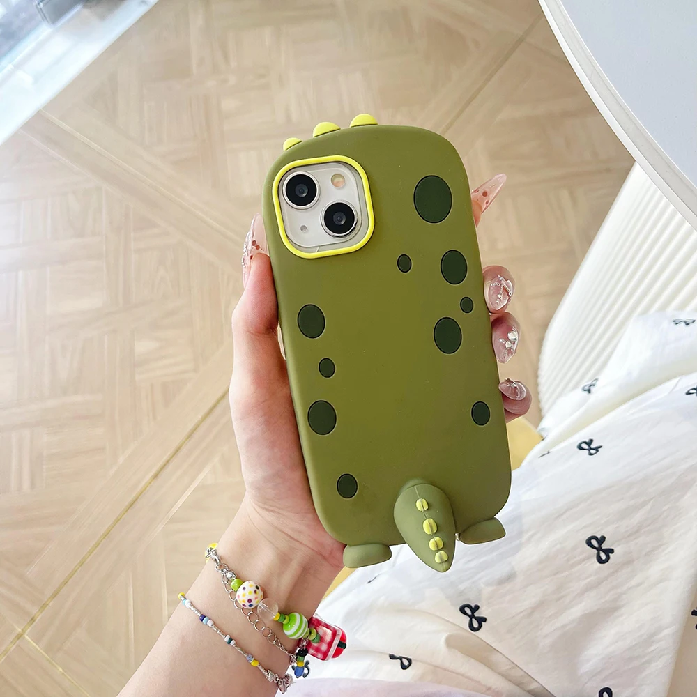 Für iPhone 11 12 13 14 15 Pro Max Lustige Cartoon Polden Sulley Monsters Dinosaurier Hülle Weiche Silikonhülle mit Ständerhalter – Detail 9