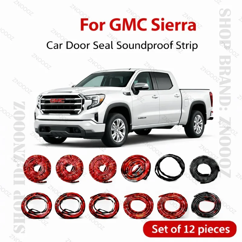 

Уплотнительная лента для дверей GMC Sierra, резиновая, двухслойная, звукоизоляционная, пыле- и водонепроницаемая, комплект из 12 штук