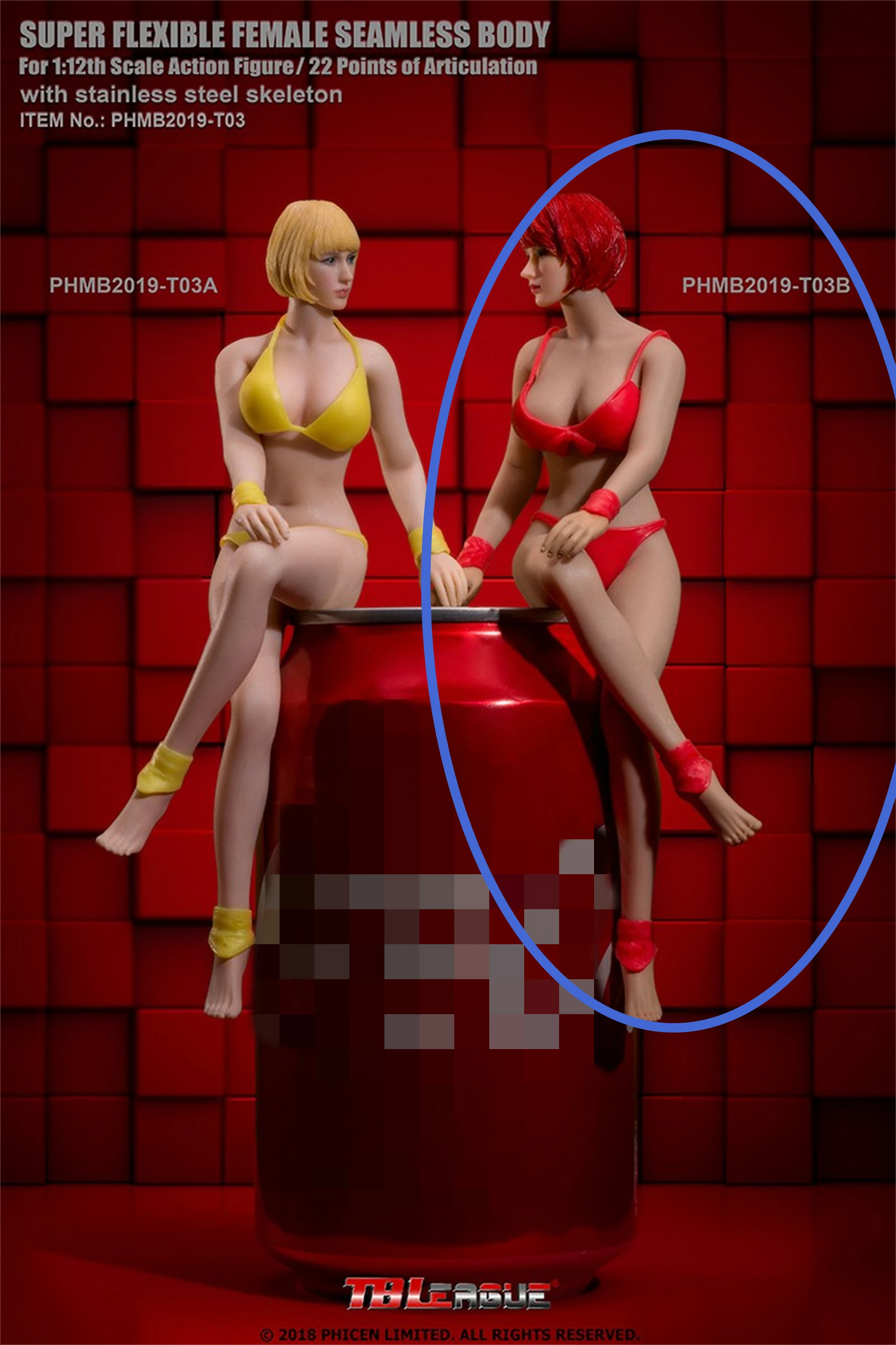 TBLeague PHMB2019-T03B 1/12 Female Seamless Suntan Body 6'' Full Set Action Figure Rubber Doll