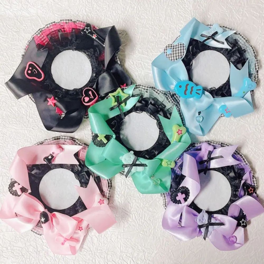 

Lovely Lace Magnetic Anime Badge Holder Bear Bow Pins Display Base Bell Wings Ornate Ribbon Badge Flower Badge Display