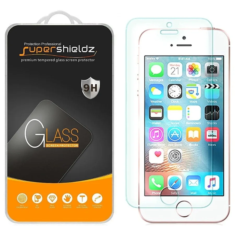 

[2-Pack] Designed for iPhone SE/ 5S/ 5C/ 5 Tempered Glass Screen Protector, Anti-Scratch, Anti-Fingerprint, Bubble Free