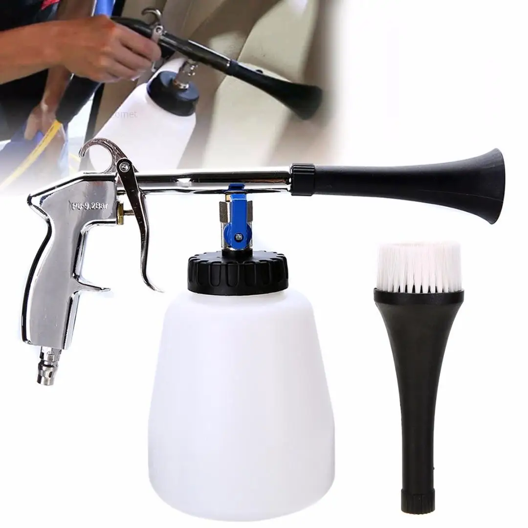 Pistola de Limpieza Interior para Auto, Soplador de Polvo Neumático Tipo Tornado/Ciclón, para Detallado Automotriz, Soplador de Aire de Alta Presión Portátil con Cepillo