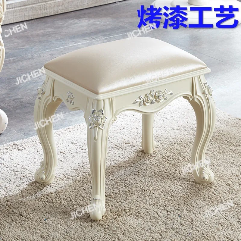 

JC European American Dresser Stool Makeup Stool Soft Bag Small Squarel Home Chair Princess Bedroom Manicure