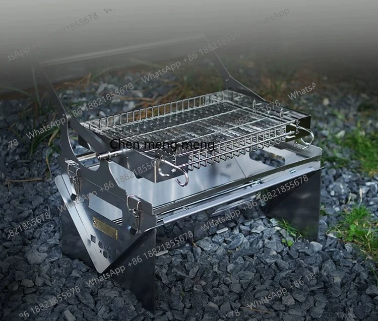 

Flip Grill Outdoor Camping Home Grill Portable Rotatable Temperature Control Stainless Steel