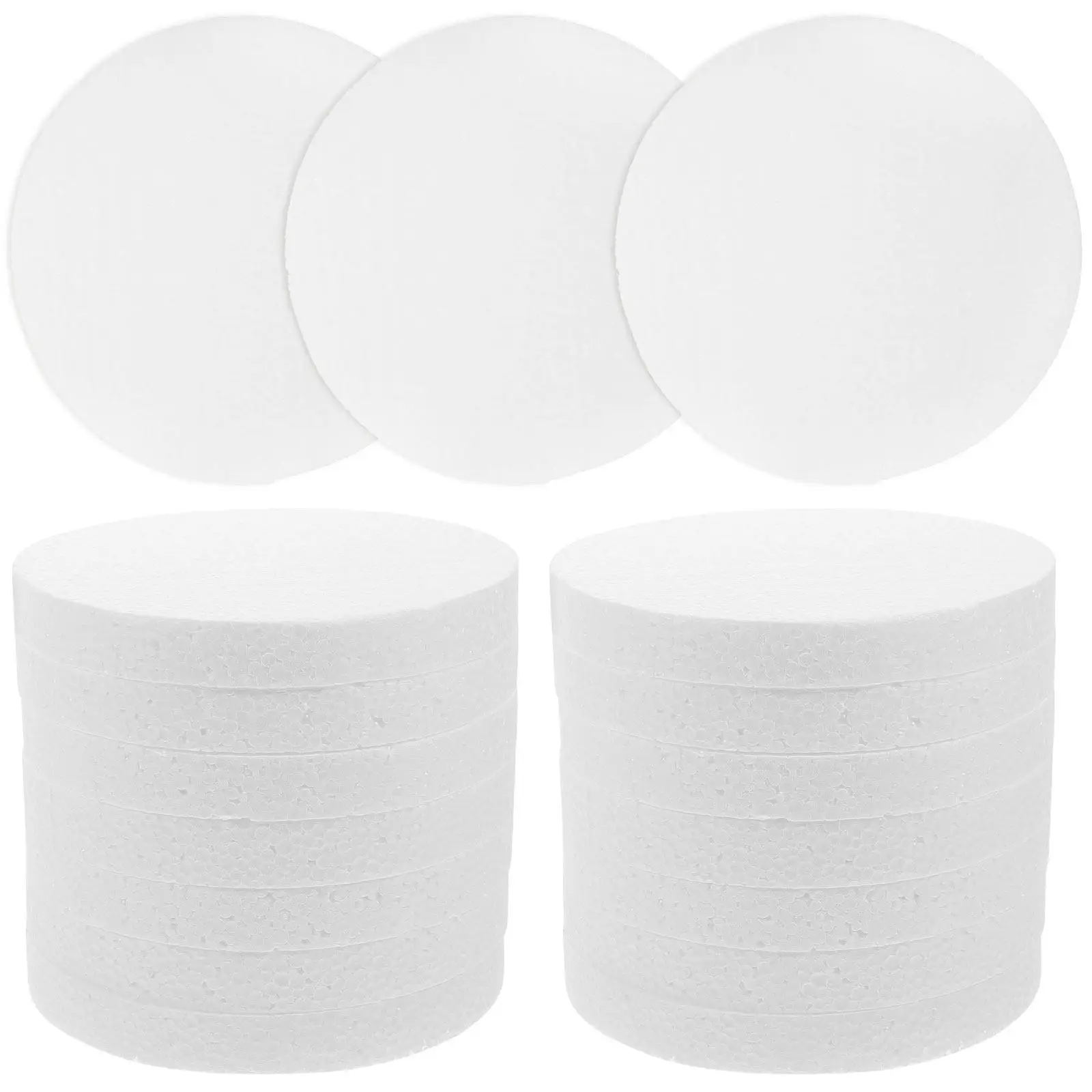 

16Pcs Premium Foam Cake Tray White Rigid Lightweight Round Discs for Cake Decorating Practice Fondant Training Dummy Display DIY