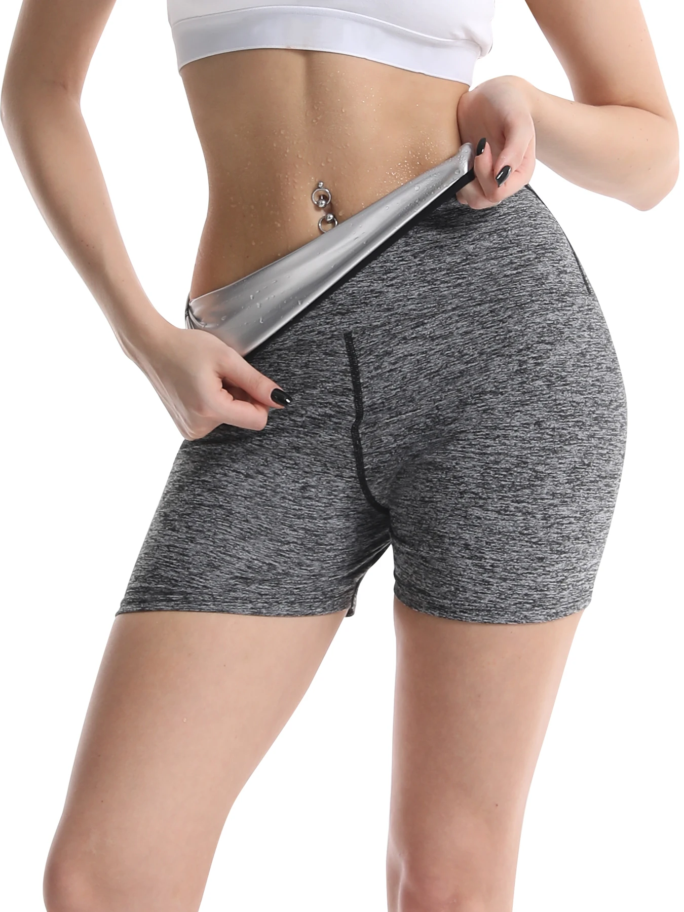 Sauna Sports Shorts For Women High Waist Slimming And Waist Training Shorts Sweating Exercise And Fitness Shorts