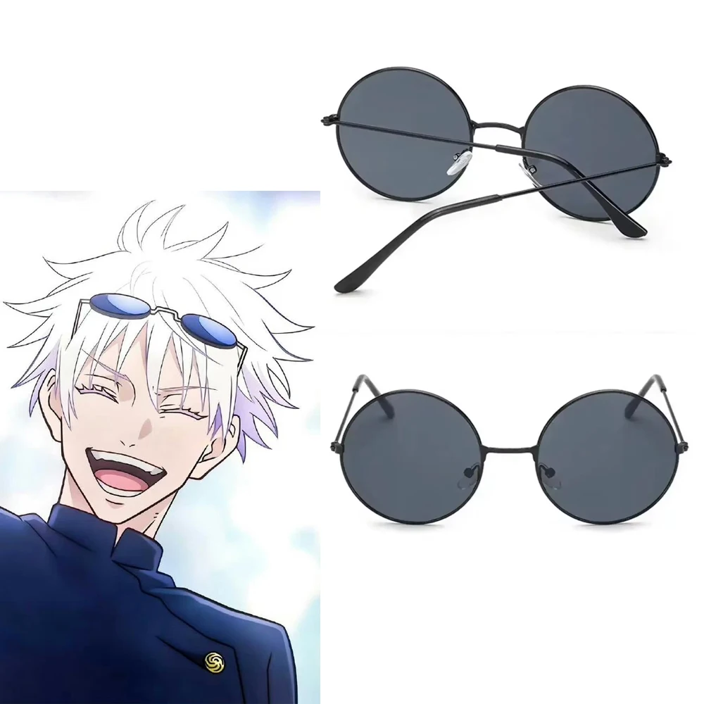 Gojo Satoru Glasses Anime Jujutsu Kaisen Gojo Satoru Cosplay Black Glasses Eyewear Sunglasses High Quality Party Men Women Prop
