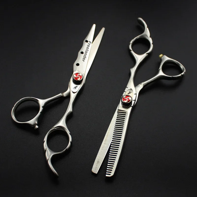 

Freelander 6 inch 440C Hairdressing Scissors Hair Professional Thinning Shears Set Hair Cutting Scissors Barber Scissors Makas