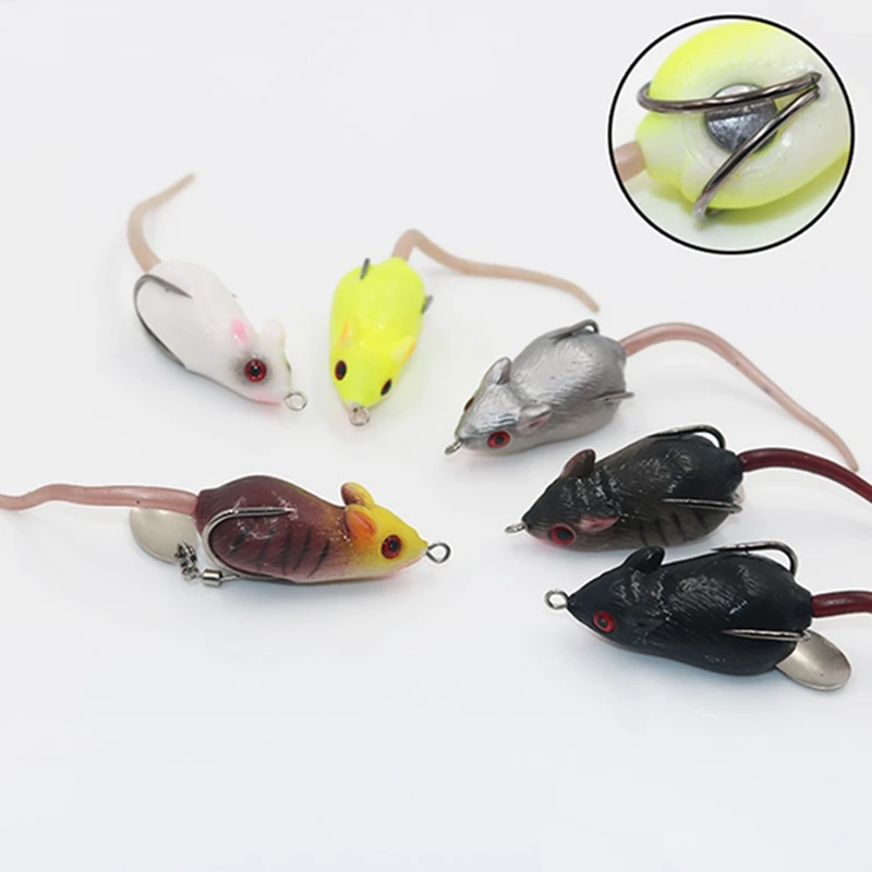 1PCS 4.5CM 10.5G Rat Frog Fishing Lure Artificial Soft Tube Bait Plastic Fishing Lure with Fishing Hooks Catfish Jigging Lures