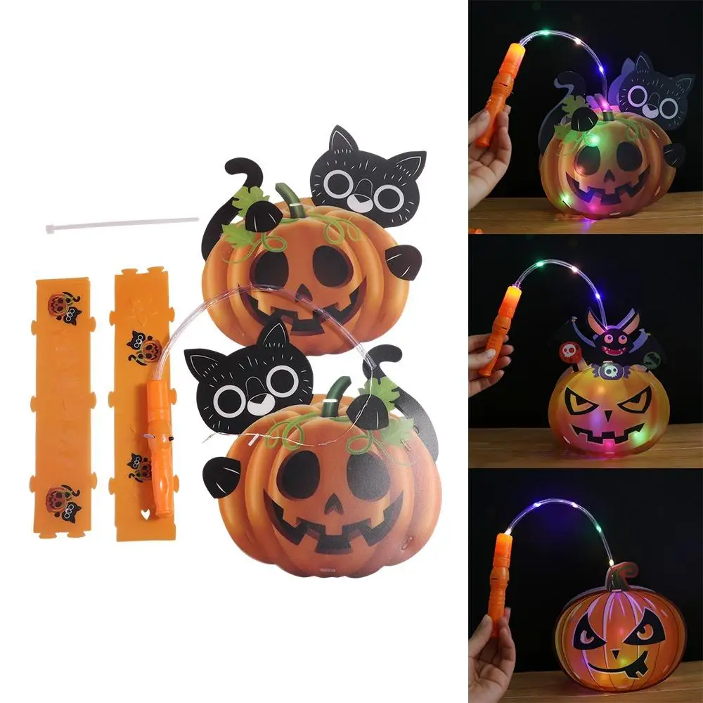 متوهجة فانوس الهالوين DIY مضيئة اليقطين هالوين اليقطين فانوس DIY المواد حقيبة شبح شبح مهرجان فانوس الأطفال #3