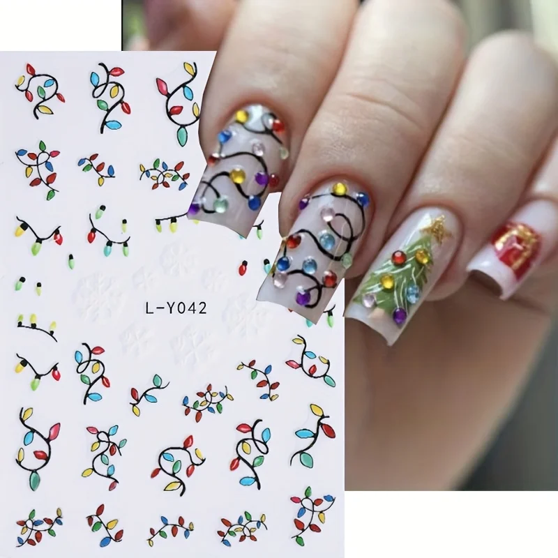 1 فانوس مضيئة ندفة الثلج عيد الميلاد مسمار الفن ملصق Y2K مسمار ضوء ملون لمبة توهج في الظلام حفلة ليلة رأس السنة السلس ورقة مسمار لوازم عطلة مسمار الفن ندفة الثلج تصميم مضيئة الزينة Can - Temu اليابان #6