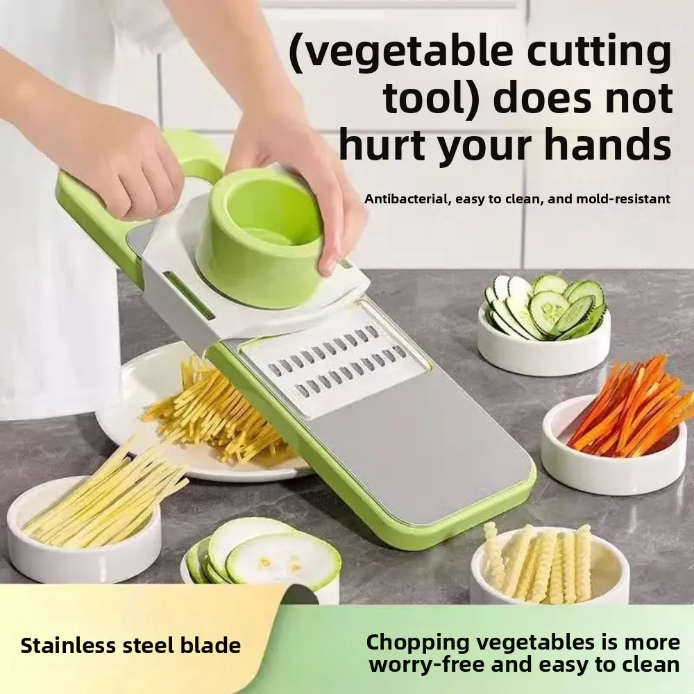 Multi-Function Vegetable Slicer Stainless Steel Multiple Blades Potato Chopper Easy Clean Extra Thick Carrot Grater