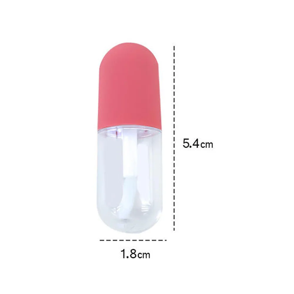 5 pz 4.5 ml Lip Smalto Tubo Vuoto Mini Piccola Capsula Trasparente Bottiglia Circolare con Gomma Trasparente Rossetto di Plastica Tubo Vuoto