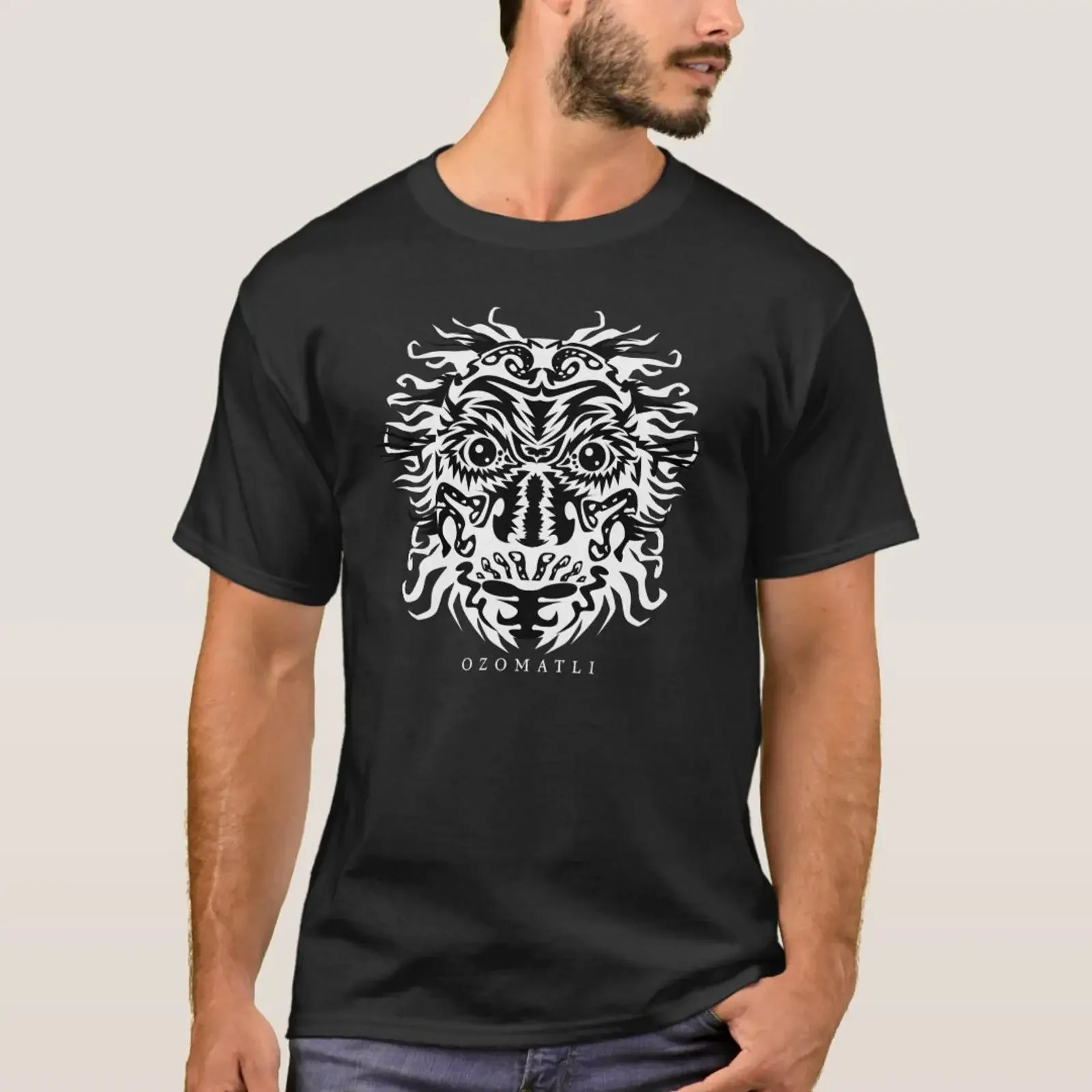 Aztec Monkey God T Shirt vintage Washed streetwear Stretched Breathable Comfortable fashion Slightly graphic Versatile Casual