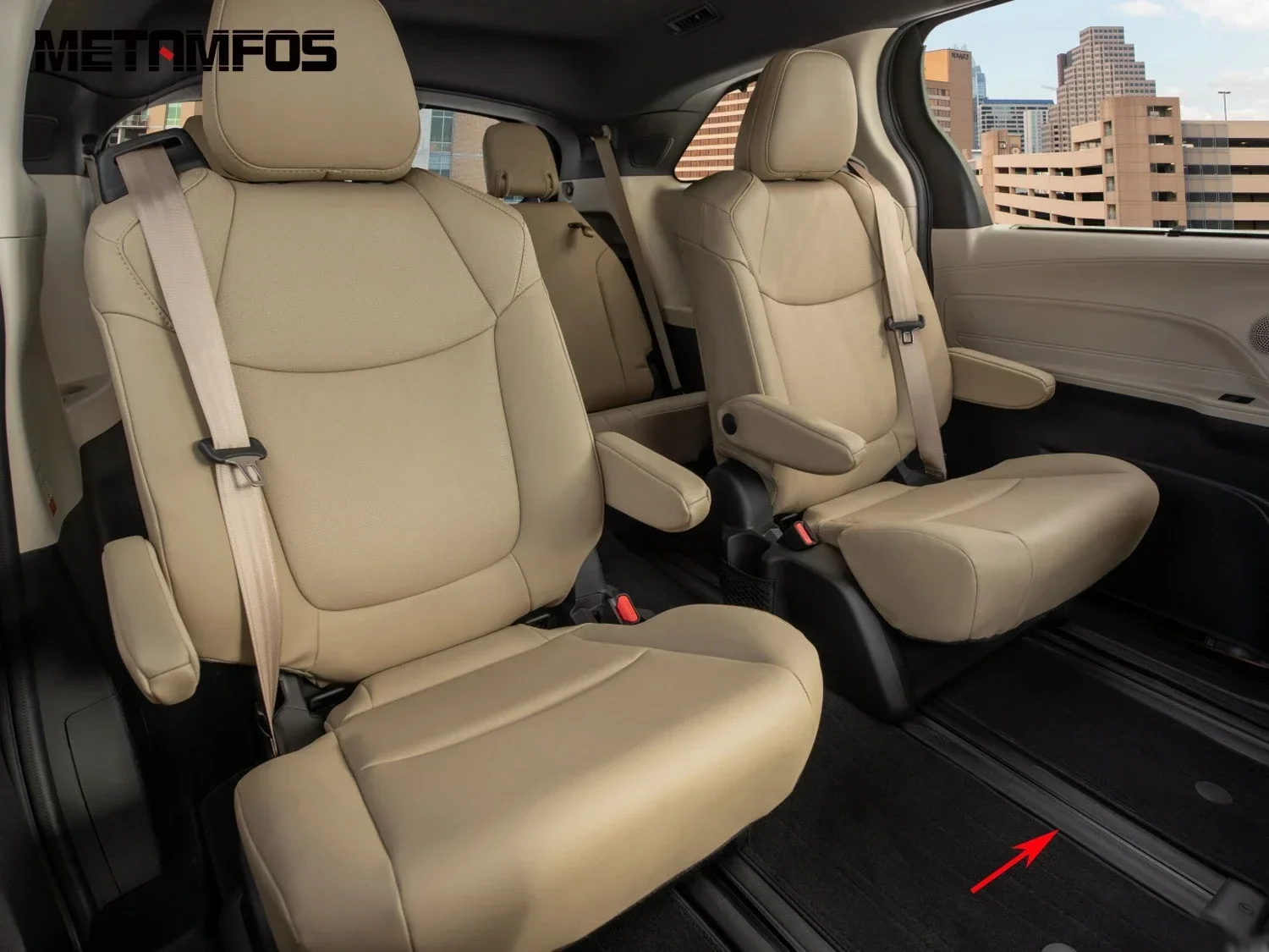Accessories For Toyota Sienna 2021-2023 2024 2025 Stainless Steel Rear Seat Track Path Slide Rail Frame Cover Trim Car Styling view 4