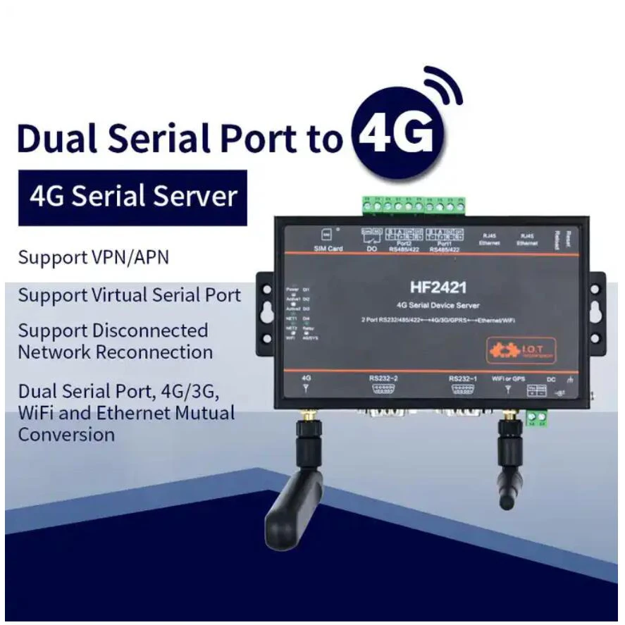 Imagem -02 - Conversor Modbus Wifi Hf2421 4g Mqtt Tcp Gateway ip Iot Ampla Gama Rs232 Rs485 Rs422 Servidor Serial