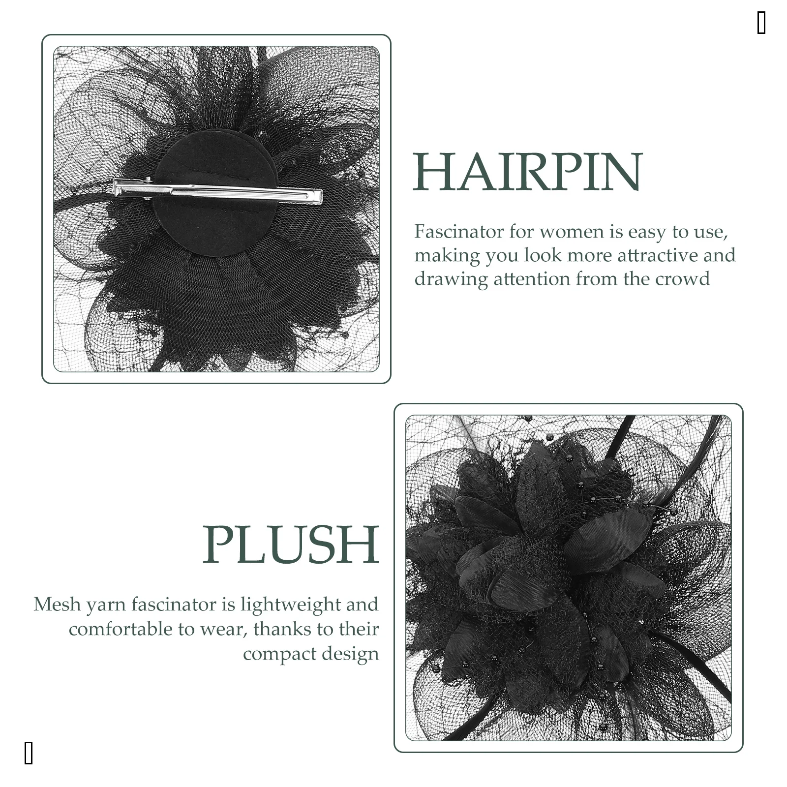 قبعة زهرة فاسيناتور، غزل شبكي، غطاء رأس أنيق خفيف الوزن لحفلات الزفاف وحفلات الشاي وإكسسوارات شعر الزفاف #2