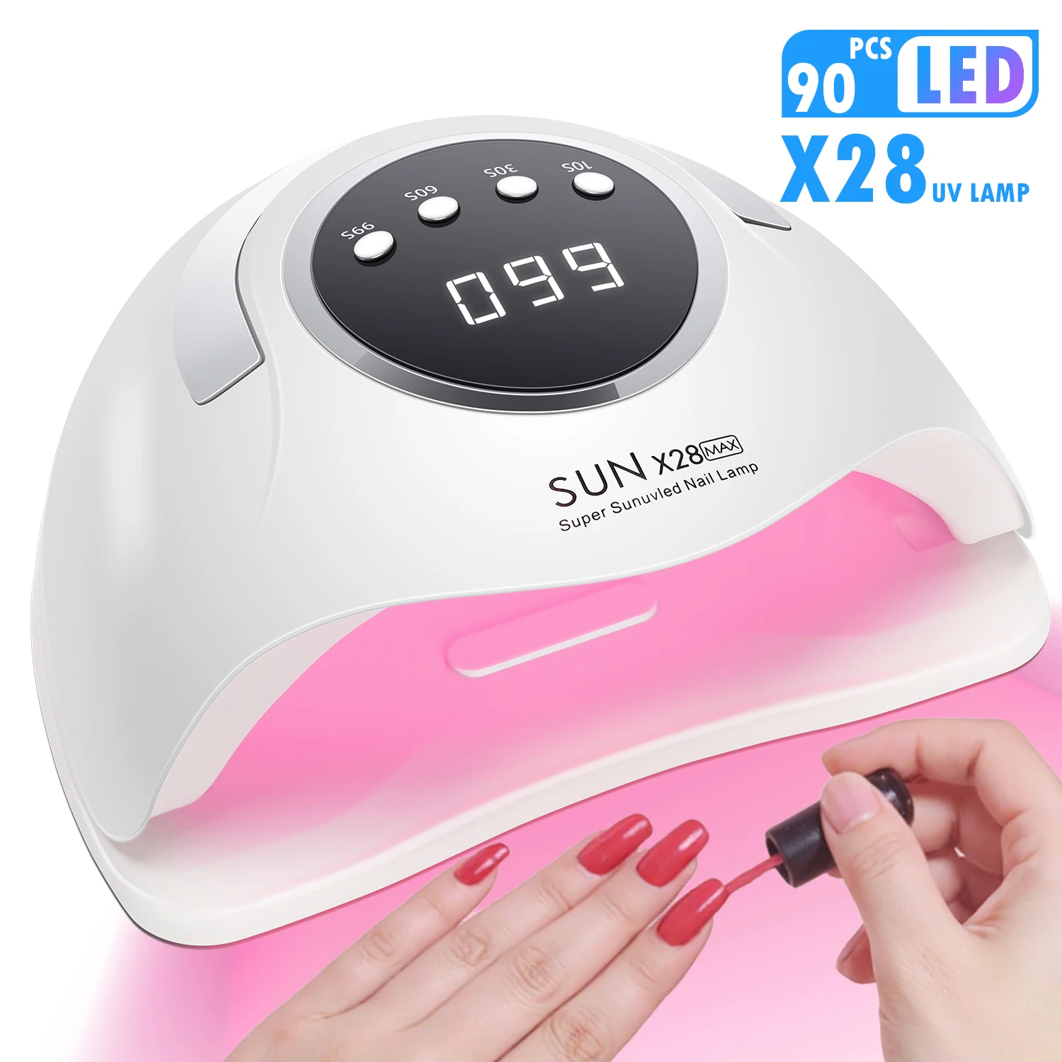 DianaBeauty UV Nail Lamp 90 LEDs Professional Nail Dryer with 4 Timer Modes and Smart Sensor UV Light for Nail Manicure Tools
