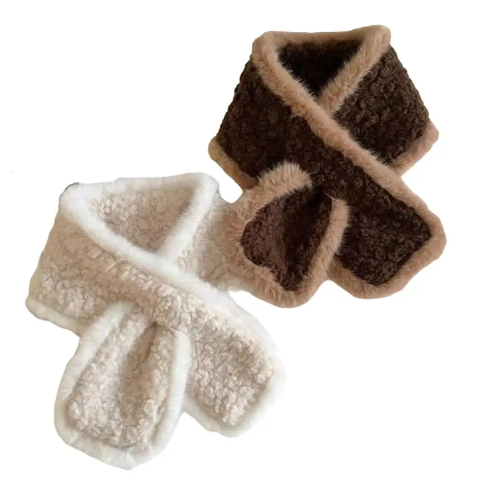 

Модный шарф с воротником из искусственной овечьей шерсти, мягкий однотонный шарф с перекрестной шеей, снуд, женский шейный платок