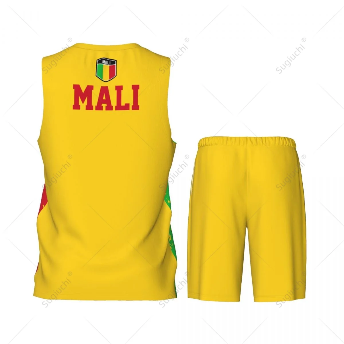 Team-up Mali Flag Grain Men Basketball Jersey Set Shirt & Pants Sleeveless Custom Name Nunber Exclusive