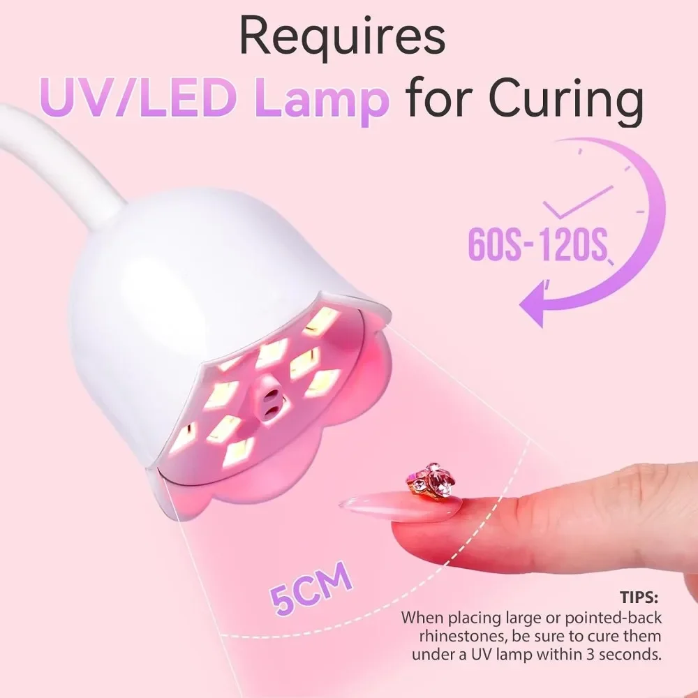 Professional Nail Art Glue Rhinestone Adhesive Strong Gel for Nail Charms Gems Diamonds Decorations 3D Bling Jewel Salon DIY Manicure 30ML UV Lamp Cured Beauty Gifts - view 4