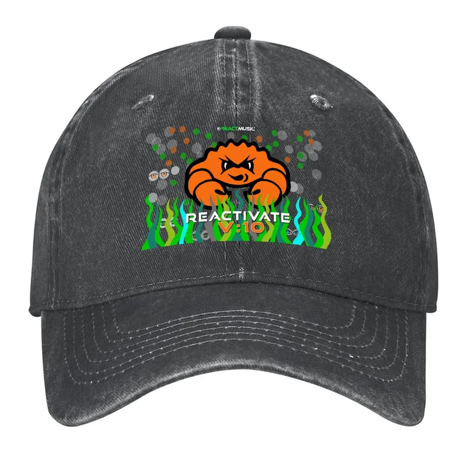 

Reactivate 10 - Snappy the Techno Crab by SYNTHD Designs Baseball Cap Golf summer hat derby hat Woman Men's