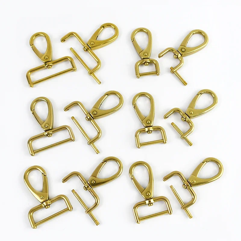 

1-5Pc 15-40mm Brass Snap Hook Detachable Trigger Carabiner Clip Lobster Buckle for Webbing Strap Swivel Clamp Hardware Fasteners