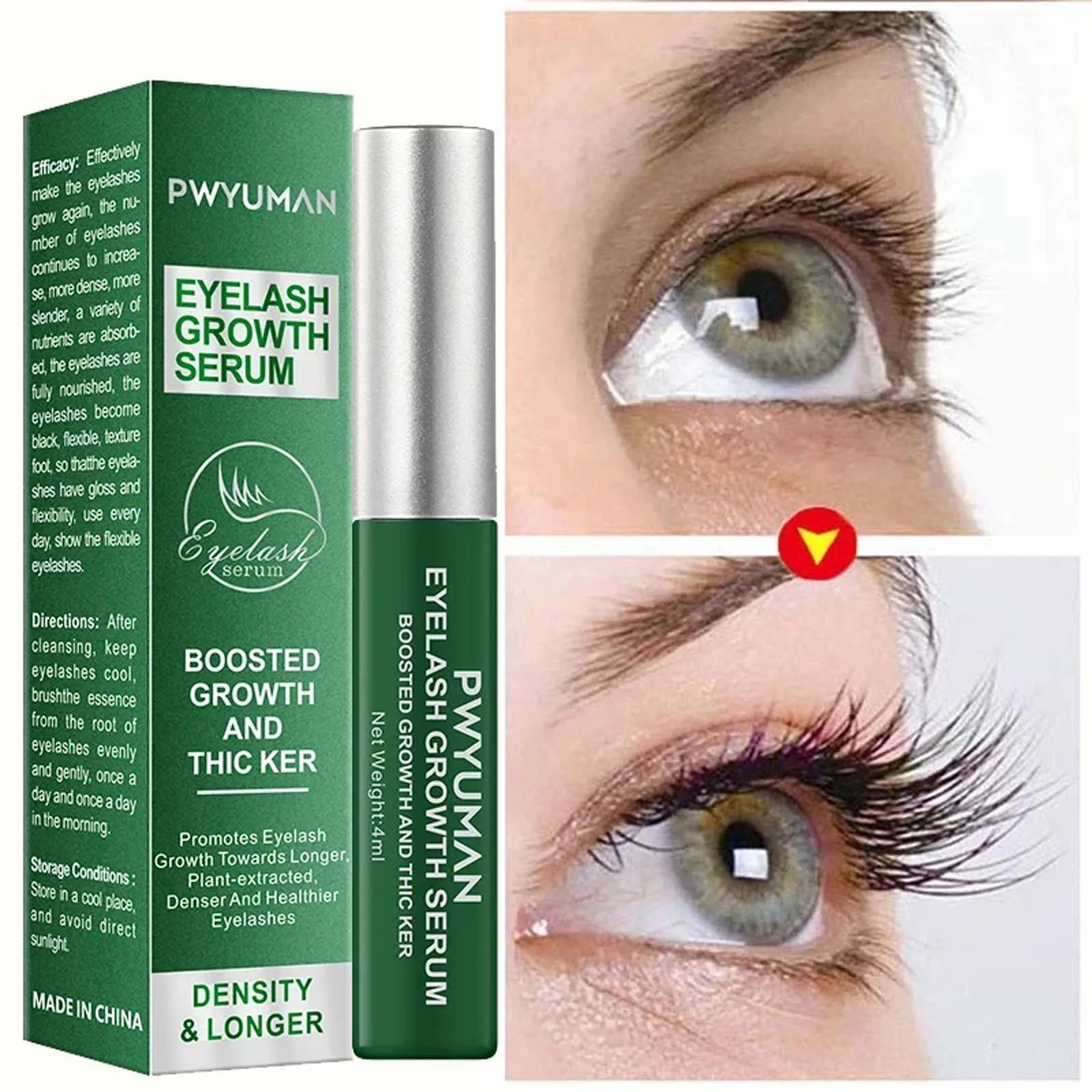 Serum do szybkiego wzrostu rzęs 7 dni Naturalny wzmacniacz rzęs Dłuższe, pełniejsze, grubsze, podkręcające rzęsy Makijaż Produkty do pielęgnacji oczu