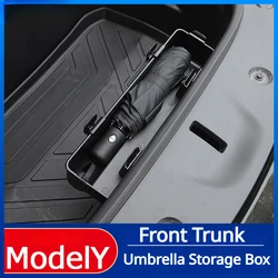 Umbrella Storage Box for Tesla Model Y Front Trunk Hook Organizer Holder ABS Flocking Modely Car Interior Accessories 2021-2023