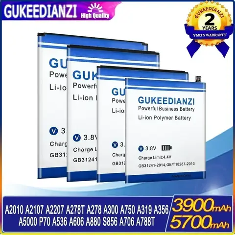 Battery For Lenovo A2010 A2107 A2207 A278T A278 A300 A750 A319 A356/A5000 Vibe P1M P1MA40 P70/A536 A606/A880 S856/A706 A788T