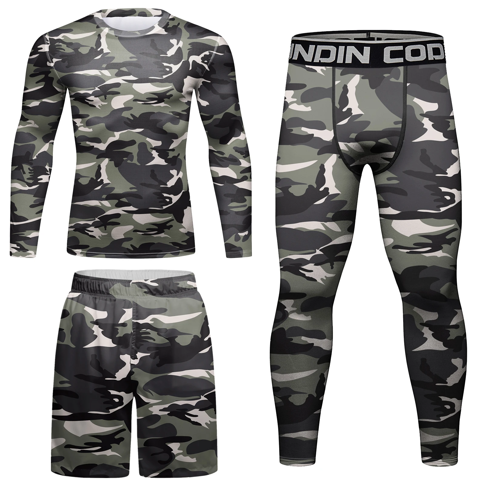 Cody Camo MMA Compression Sportsuit for Men Jiu Jitsu Rashguard Muay Thai MMA Shorts Rash Guard Boxing Shirts Bjj Gym Clothing