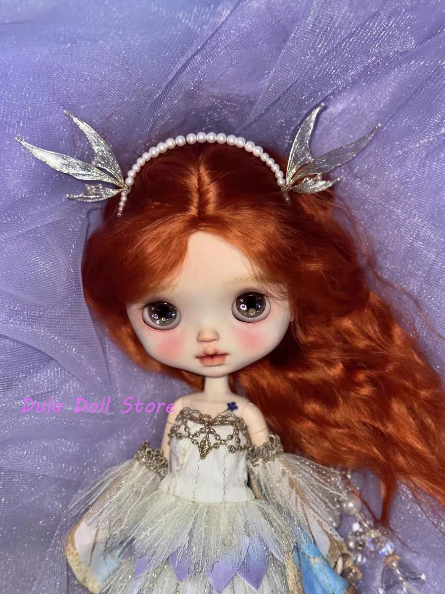 

2026 Dula Doll Wigs for Blythe Qbaby natural Mohair Dirty Orange hard seams for 9-10 inch head