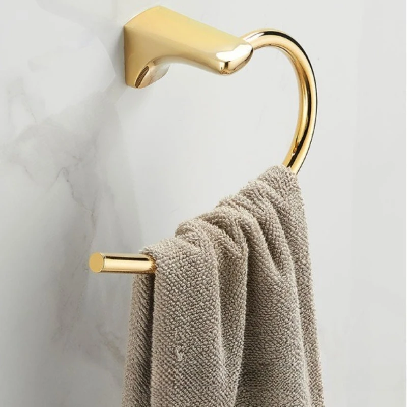 

Bathroom Towel Ring Bathroom Hand Towel Hanging Ring Hooks Gold Silver Kitchen Rag Holder