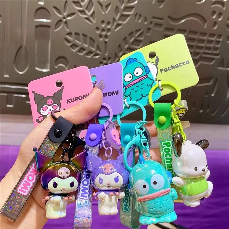 Sanrio Key Chain Kuromi Pochacco Cinnamoroll Pendant Cute Anime Cartoon Kawaii Girl Adult Diy Decoration Versatile Fashion