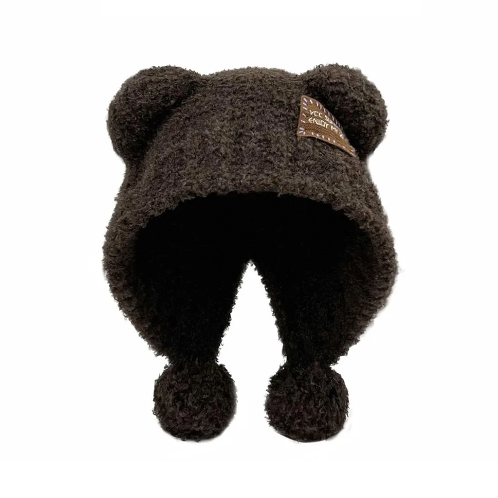 

Fashion Fluffy Bear Ears Hat Warm Beanie Cap Wool Hat Winter