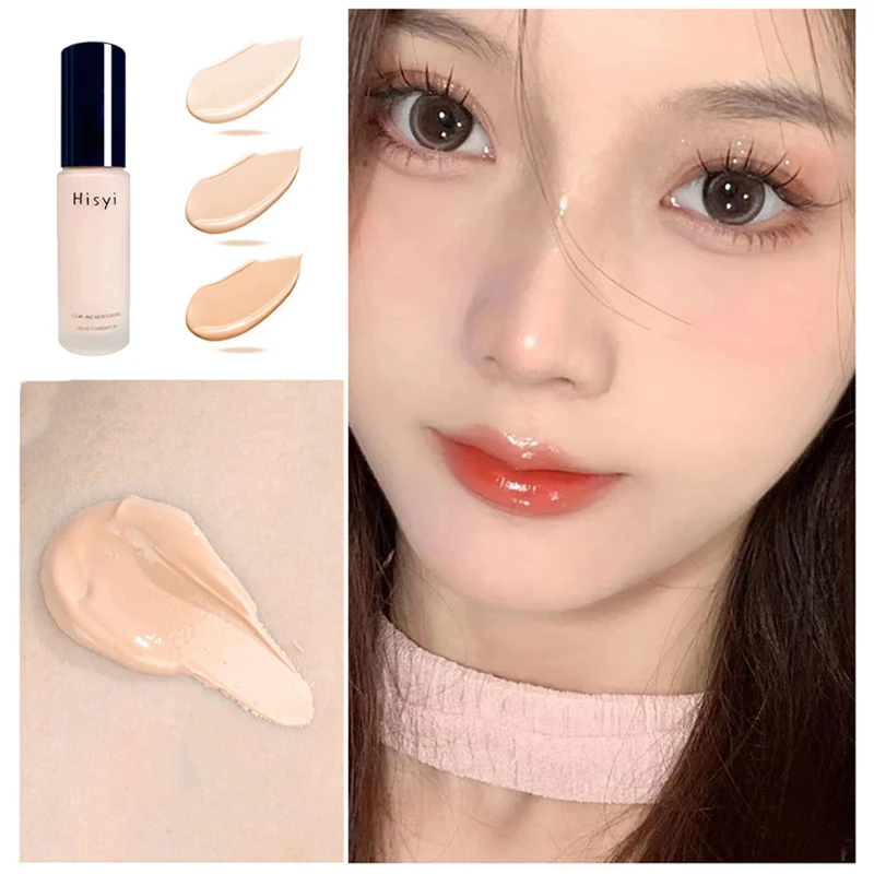 Liquid Foundation Naturally Covers Flaws Without Sticking Powder Plain Face Cream Transparent Foundation Conceal Blemishes