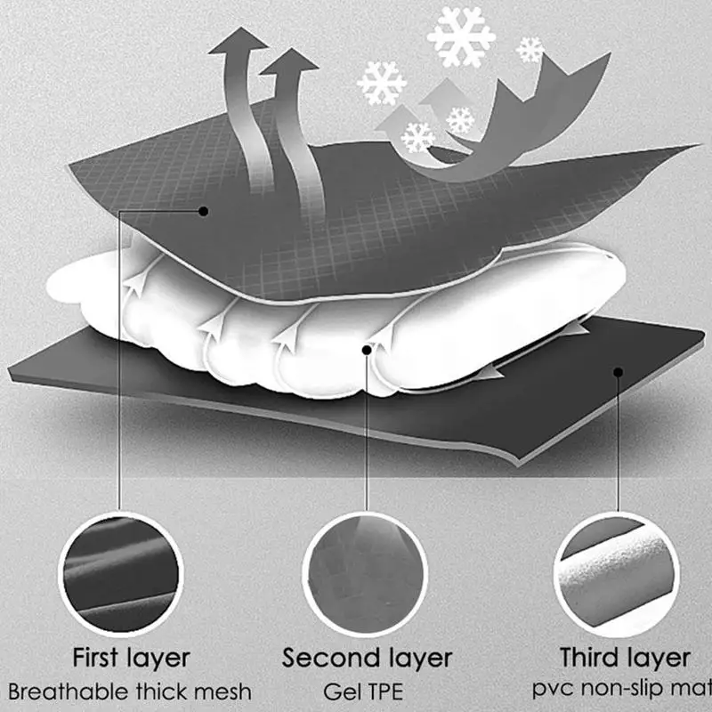 Motorcycle Gel Seat Cushion Breathable Heat Insulation Air Pad Cover Anti Slip Sunscreen Seat Cover Shock Absorption Four Season image 6