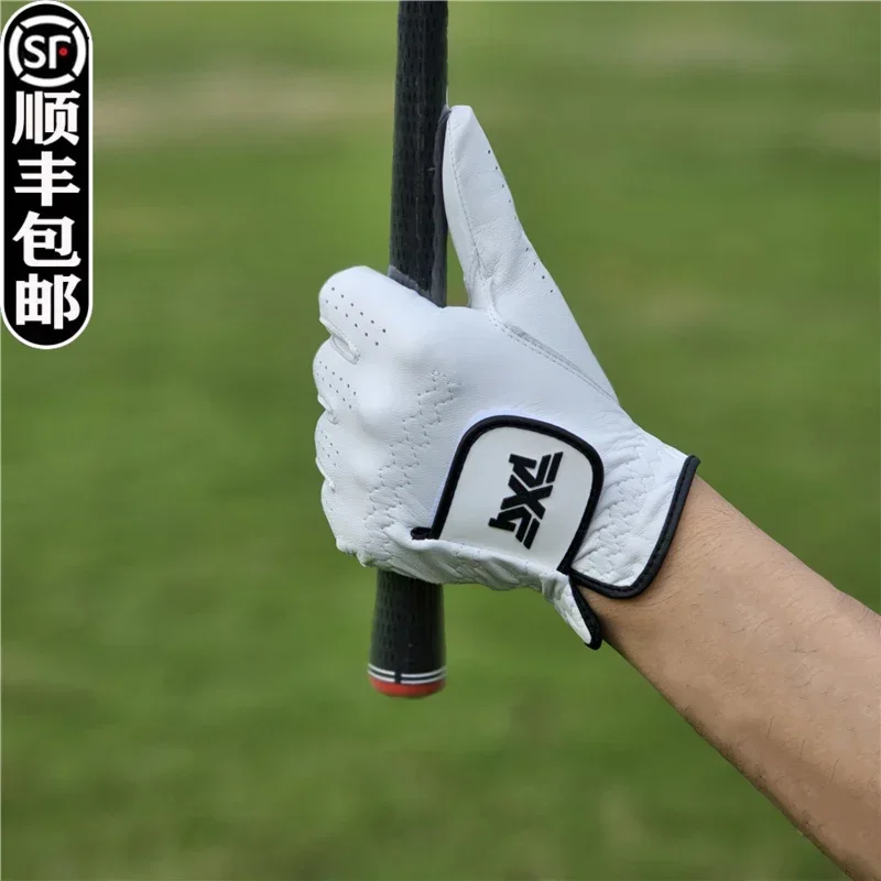 Professional golf gloves men's non-slip left hand single, lambskin super soft feel white leather