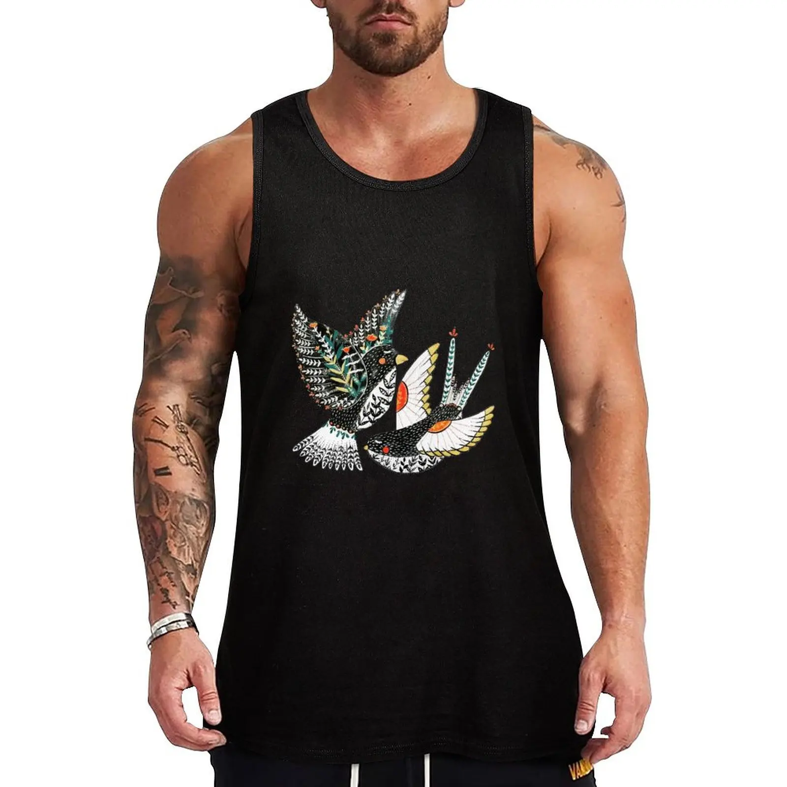 

Sparrow & Swallow Tank Top gym top gym shirt men Men's summer clothes