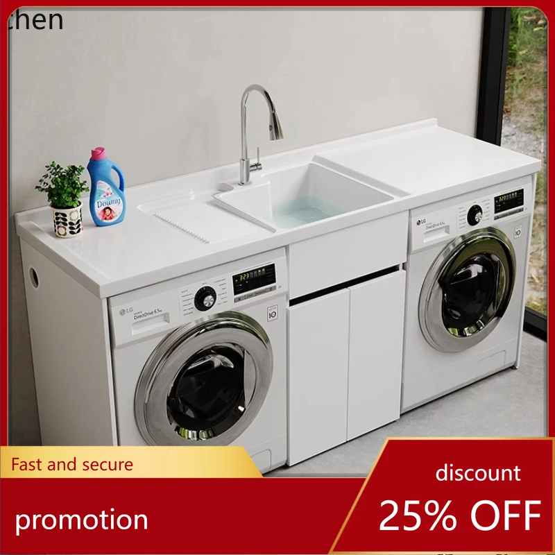 

HT двойной шкаф для стиральной машины, сушилка для белья, балконный шкаф, комбинированный барабан, шкаф для ванной комнаты, встроенная раковина для белья